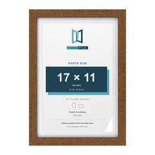 Dark Oak 19 x 13 inch picture frame with a white mount for a 17 x 11 inch photo