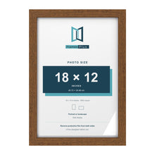 Dark Oak 19 x 13 inch picture frame with a white mount for a 18 x 12 inch photo