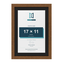 Dark Oak 20 x 14 inch picture frame with a black mount for a 17 x 11 inch photo