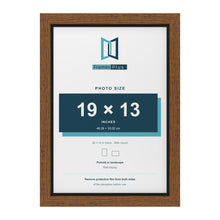 Dark Oak 20 x 14 inch picture frame with a black mount for a 19 x 13 inch photo