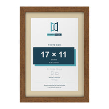 Dark Oak 20 x 14 inch picture frame with an ivory mount for a 17 x 11 inch photo