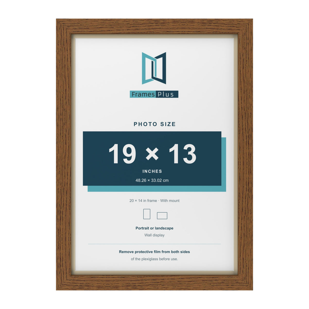 Dark Oak 20 x 14 inch picture frame with an ivory mount for a 19 x 13 inch photo