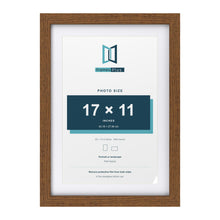 Dark Oak 20 x 14 inch picture frame with a white mount for a 17 x 11 inch photo