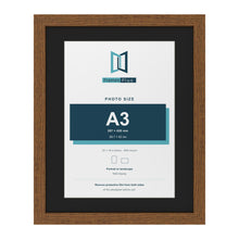 Dark Oak 20 x 16 inch picture frame with a black mount for an A3 photo