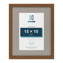 Dark Oak 20 x 16 inch picture frame with a Dawn Grey mount for a 15 x 10 inch photo