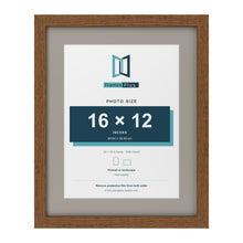 Dark Oak 20 x 16 inch picture frame with a Dawn Grey mount for a 16 x 12 inch photo