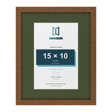 Dark Oak 20 x 16 inch picture frame with a green mount for a 15 x 10 inch photo