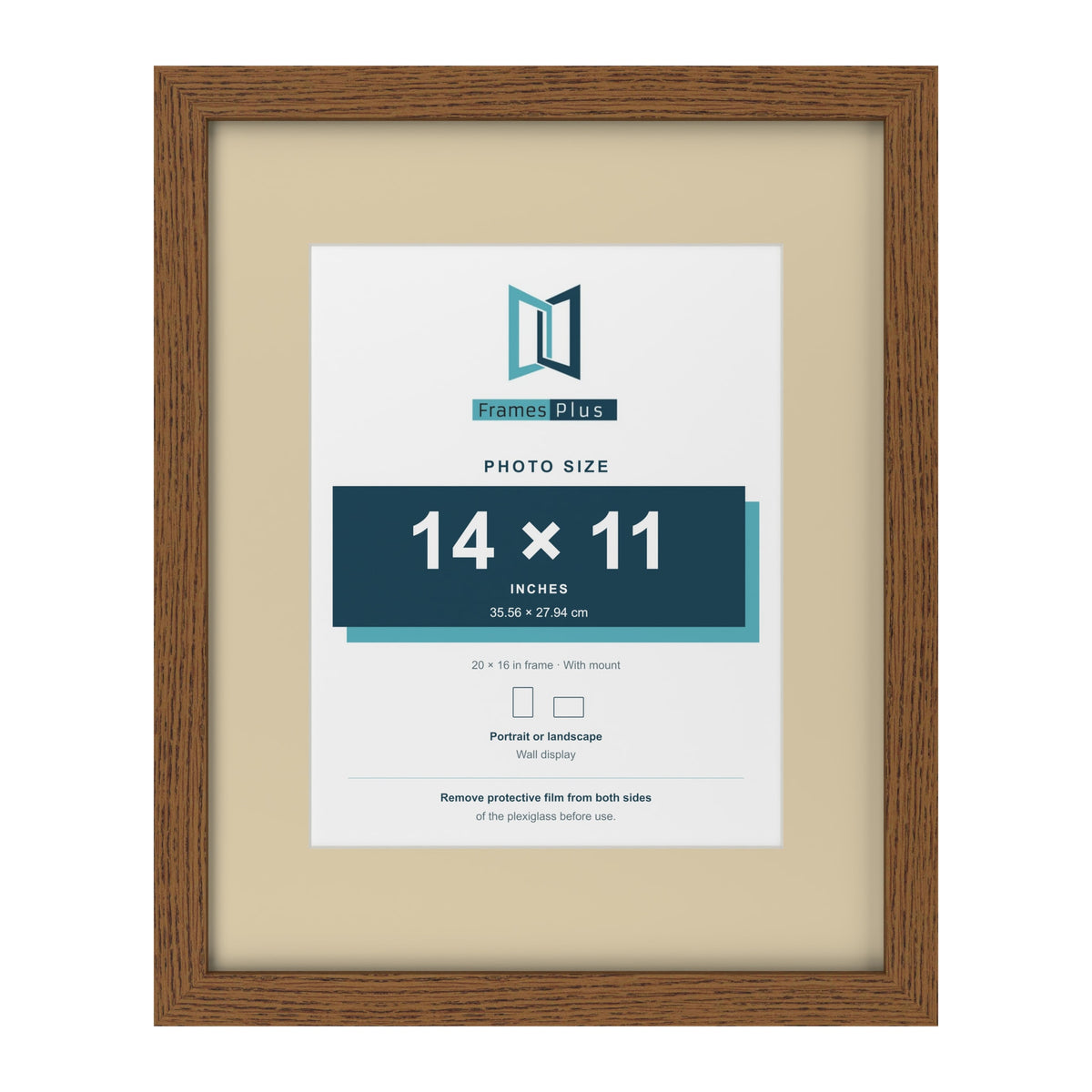 Dark Oak 20 x 16 inch picture frame with an ivory mount for a 14 x 11 inch photo
