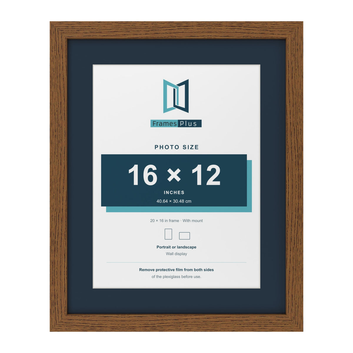 Dark Oak 20 x 16 inch picture frame with a Pacific Blue mount for a 16 x 12 inch photo