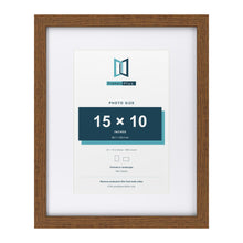 Dark Oak 20 x 16 inch picture frame with a white mount for a 15 x 10 inch photo