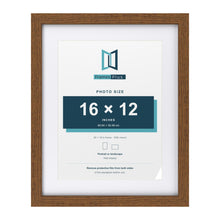 Dark Oak 20 x 16 inch picture frame with a white mount for a 16 x 12 inch photo