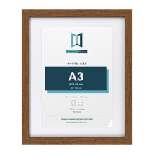 Dark Oak 20 x 16 inch picture frame with a white mount for an A3 photo