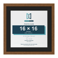 Dark Oak 20 x 20 inch picture frame with a black mount for a 16 x 16 inch photo