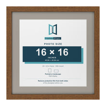 Dark Oak 20 x 20 inch picture frame with a Dawn Grey mount for a 16 x 16 inch photo