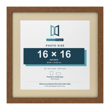 Dark Oak 20 x 20 inch picture frame with an ivory mount for a 16 x 16 inch photo