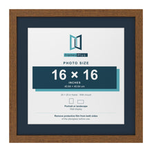 Dark Oak 20 x 20 inch picture frame with a Pacific Blue mount for a 16 x 16 inch photo
