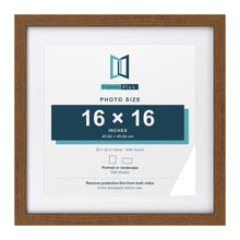 Dark Oak 20 x 20 inch picture frame with a white mount for a 16 x 16 inch photo