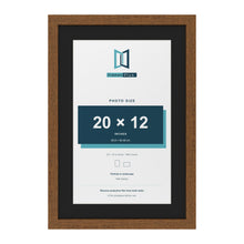Dark Oak 24 x 16 inch picture frame with a black mount for a 20 x 12 inch photo