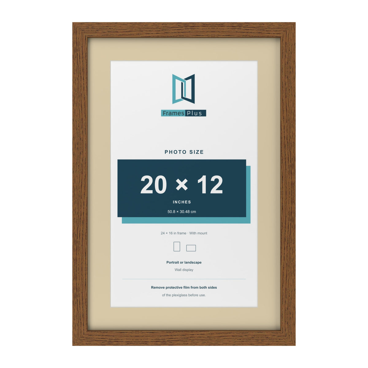 Dark Oak 24 x 16 inch picture frame with an ivory mount for a 20 x 12 inch photo
