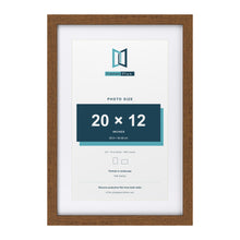 Dark Oak 24 x 16 inch picture frame with a white mount for a 20 x 12 inch photo