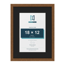 Dark Oak 24 x 18 inch picture frame with a black mount for an 18 x 12 inch photo