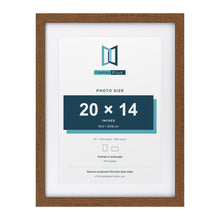 Dark Oak 24 x 18 inch picture frame with a white mount for a 20 x 14 inch photo
