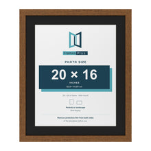 Dark Oak 24 x 20 inch picture frame with a black mount for a 20 x 16 inch photo
