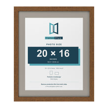 Dark Oak 24 x 20 inch picture frame with a Dawn Grey mount for a 20 x 16 inch photo