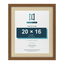 Dark Oak 24 x 20 inch picture frame with an ivory mount for a 20 x 16 inch photo