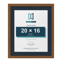 Dark Oak 24 x 20 inch picture frame with a Pacific Blue mount for a 20 x 16 inch photo