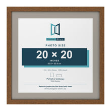 Dark Oak 24 x 24 inch picture frame with a Dawn Grey mount for a 20 x 20 inch photo