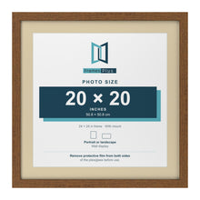 Dark Oak 24 x 24 inch picture frame with an ivory mount for a 20 x 20 inch photo