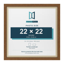 Dark Oak 24 x 24 inch picture frame with an ivory mount for a 22 x 22 inch photo