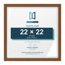 Dark Oak 24 x 24 inch picture frame with a white mount for a 22 x 22 inch photo