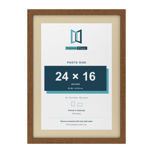 Dark Oak 28 x 20 inch picture frame with an ivory mount for a 24 x 16 inch photo