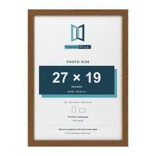 Dark Oak 28 x 20 inch picture frame with an ivory mount for a 27 x 19 inch photo
