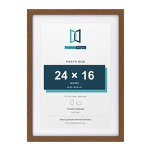 Dark Oak 28 x 20 inch picture frame with a white mount for a 24 x 16 inch photo