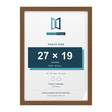 Dark Oak 28 x 20 inch picture frame with a white mount for a 27 x 19 inch photo