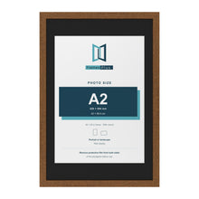 Dark Oak 30 x 20 inch picture frame with a black mount for an A2 photo