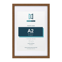 Dark Oak 30 x 20 inch picture frame with a white mount for an A2 photo