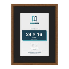 Dark Oak 32 x 24 inch picture frame with a black mount for a 24 x 16 inch photo