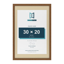 Dark Oak 36 x 24 inch picture frame with an ivory mount for a 30 x 20 inch photo