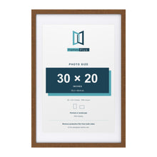 Dark Oak 36 x 24 inch picture frame with a white mount for a 30 x 20 inch photo