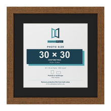Dark Oak 40 x 40 cm picture frame with a black mount for a 30 x 30 cm photo