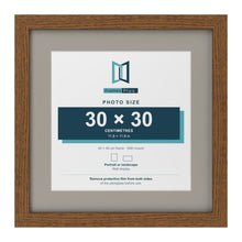 Dark Oak 40 x 40 cm picture frame with a Dawn Grey mount for a 30 x 30 cm photo