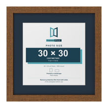 Dark Oak 40 x 40 cm picture frame with a Pacific Blue mount for a 30 x 30 cm photo