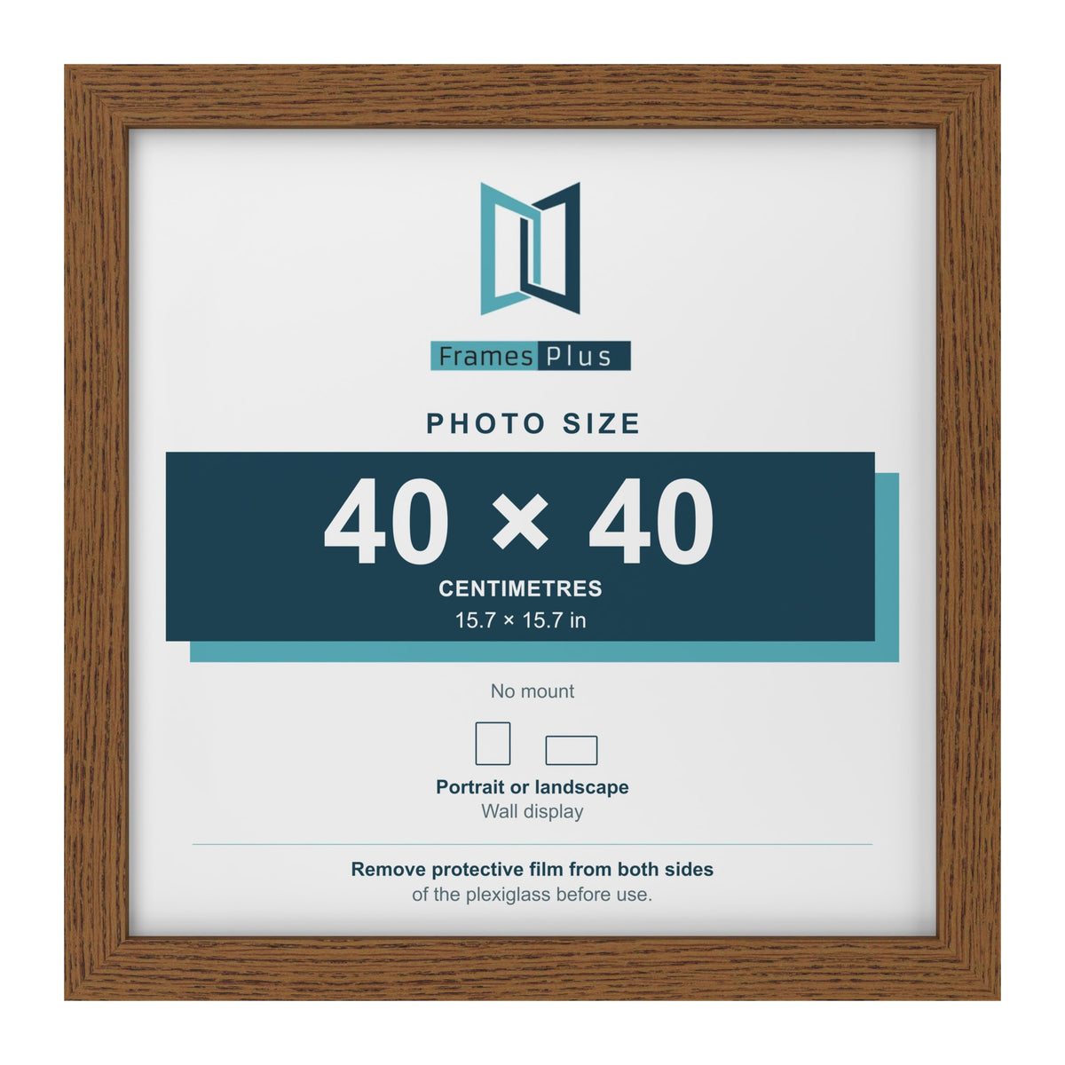 Dark Oak picture frame for a 40 x 40 cm photo