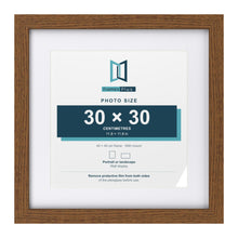 Dark Oak 40 x 40 cm picture frame with a white mount for a 30 x 30 cm photo