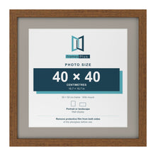 Dark Oak 50 x 50 cm picture frame with a Dawn Grey mount for a 40 x 40 cm photo
