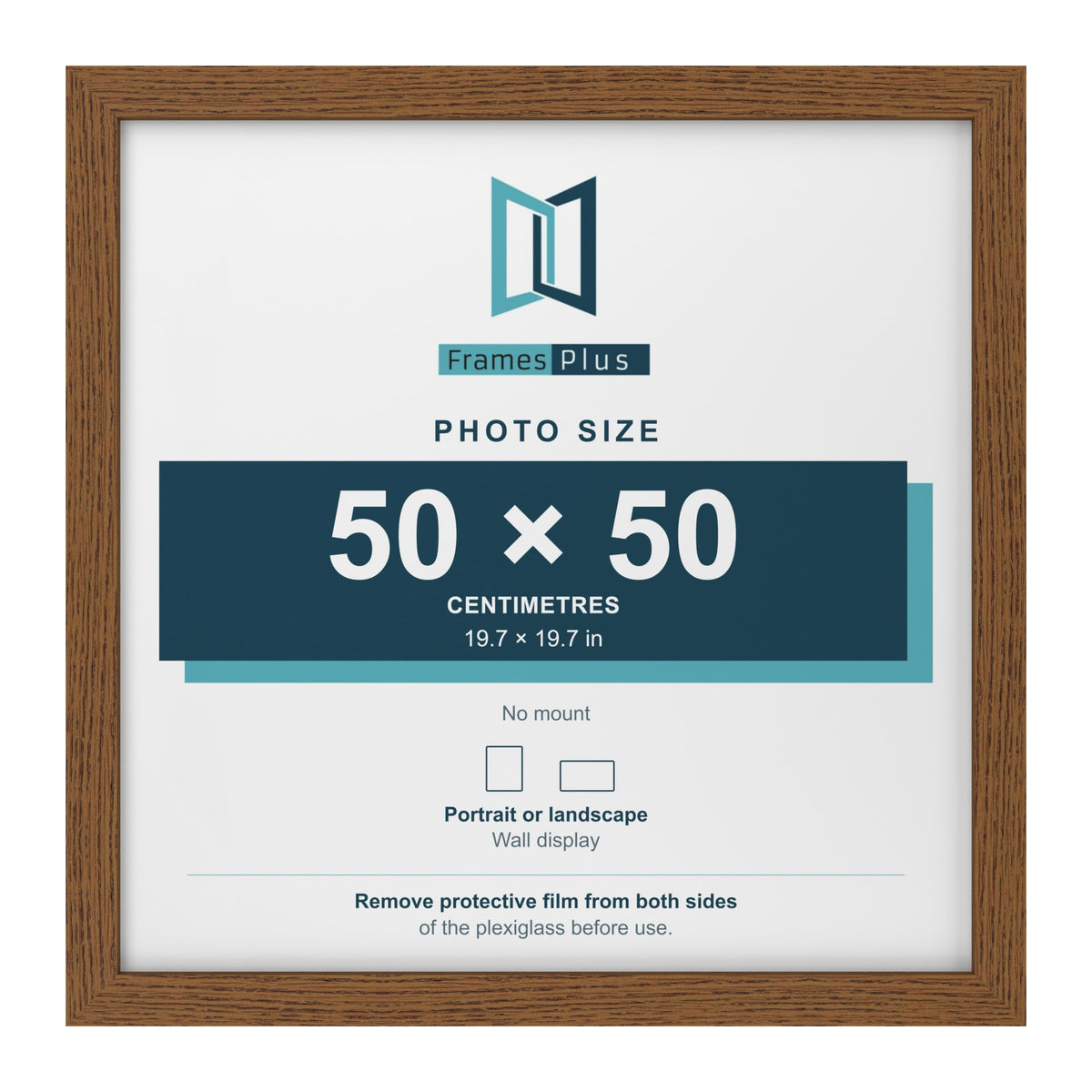 Dark Oak picture frame for a 50 x 50 cm photo